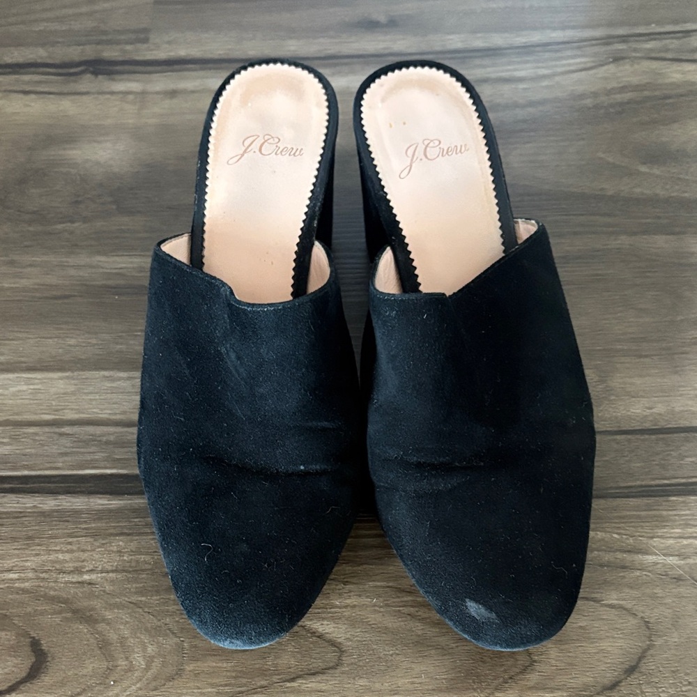 J. Crew Black Suede Mules
